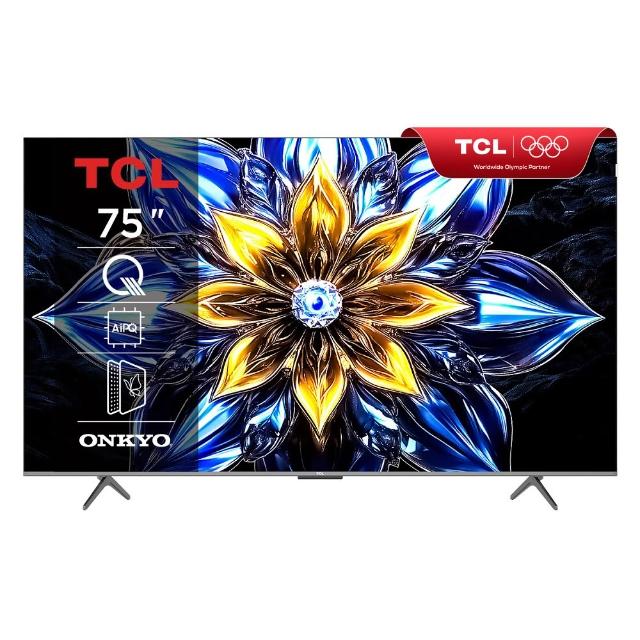 【TCL】家電快配★75型 4K QLED 原生144Hz Google TV 量子智慧連網液晶顯示器-基本安裝(75T8C)