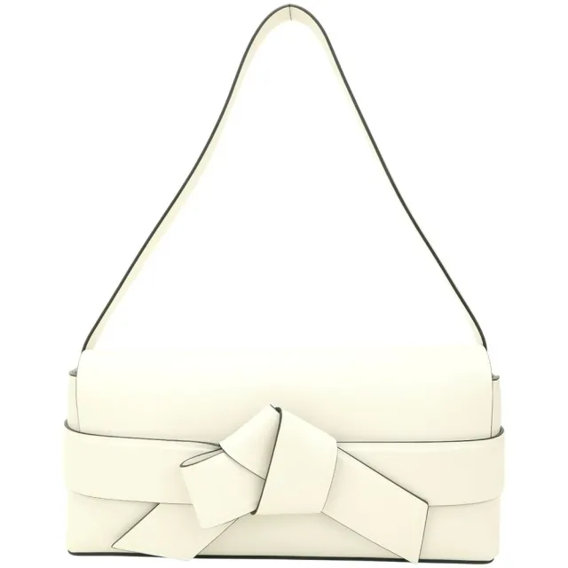 【Acne Studios】Musubi 扭結小牛皮 長型肩背 手拿包(灰白 北歐 小眾精品)