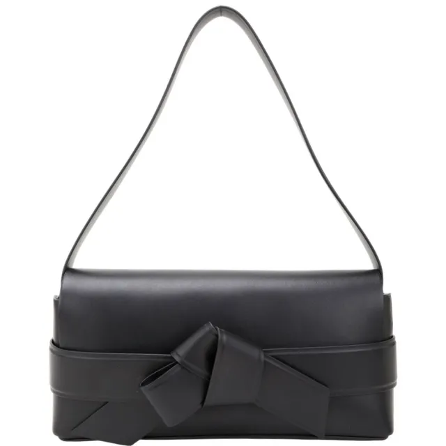 【Acne Studios】Musubi 扭結小牛皮 長型肩背 手拿包(黑色 北歐 小眾精品)