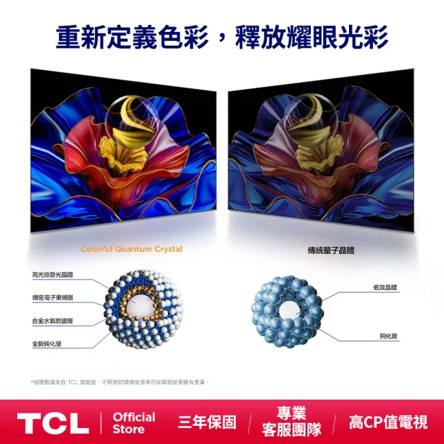 【TCL】85型 家電快配★QLED AirPlay2 Google TV 智慧連網液晶顯示器-基本安裝(85P7L)