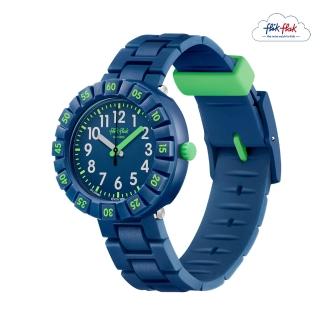 【Flik Flak】兒童手錶 SOLO DARK BLUE 兒童禮物/安全防水/瑞士製造 FCSP086(36.7mm)