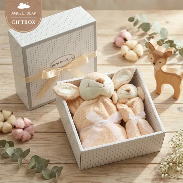 【Angel Dear】momo限定-經典彌月禮盒-毛毯+安撫巾(多款動物造型組合)