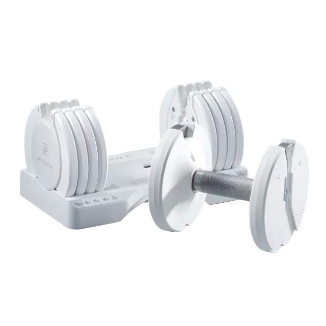 【BYZOOM FITNESS】Pure Series Pure Series 22LB 可調式啞鈴*2+30LB可調式壺鈴+啞鈴專用架+ 專用槓鈴桿