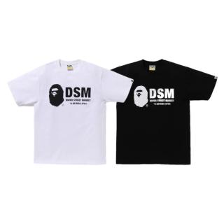 Dover Street Market x A Bathing Ape 胸前字母人猿頭 短袖 黑/白 001TEM231932C