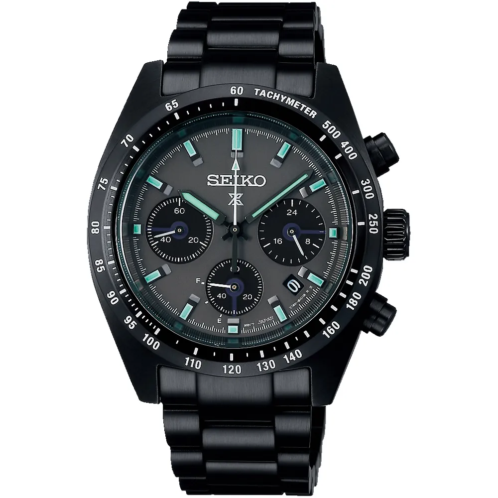 【SEIKO 精工】Prospex SPEEDTIMER 黑潮夜視 太陽能三眼計時錶 618年中慶 推薦(SSC917P1/V192-0AF0SD)
