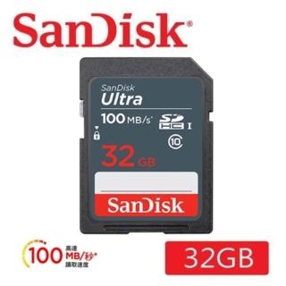 【SanDisk 晟碟】32GB UltraSDHC 100MB/s升級 C10 UHS-I 高CP SD卡(升速版 100MB/s 7年保固)