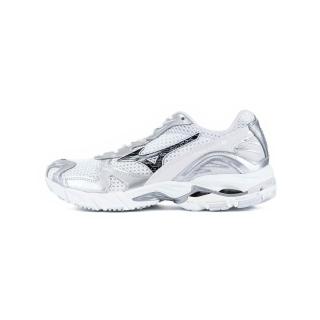 【MIZUNO 美津濃】Wave Rider 10 男 休閒鞋 復古 流行 白 銀(D1GA261D05)