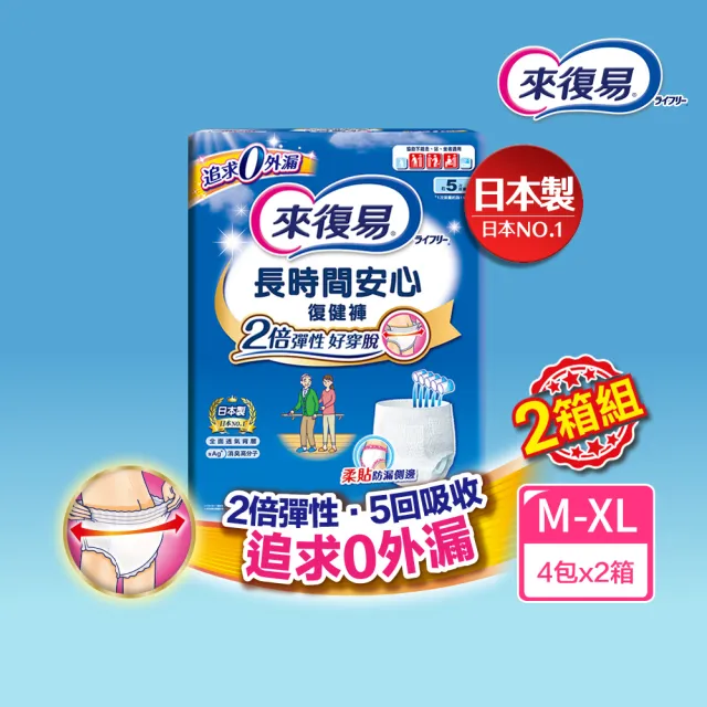 【來復易】長時間安心復健褲M-XL 2箱組 (成人紙尿褲/褲型紙尿褲)