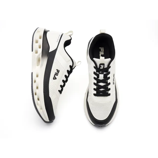 【FILA】男慢跑鞋-米/黑(1-J525A-100)