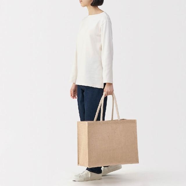 【MUJI 無印良品】黃麻購物袋原色A3