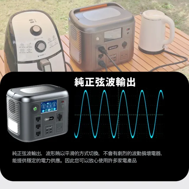 【emirai】1500W/1280Wh次世代行動電站EMR1500戶外、露營、防災攜帶式行動電源(安全耐用磷酸鐵鋰)