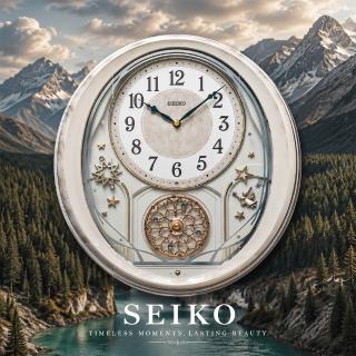 【SEIKO 精工】QXM-370P 摩天輪水晶音樂掛鐘 西敏寺鐘聲 夜間靜音感應 41.6cm 時鐘 歐美風格掛鐘