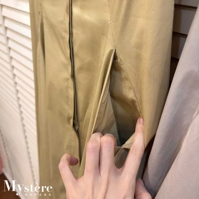 【my stere 我的時尚秘境】縮腰打褶傘擺連身裙 兩色可選 基本款洋裝 純棉洋裝 工裝連身裙