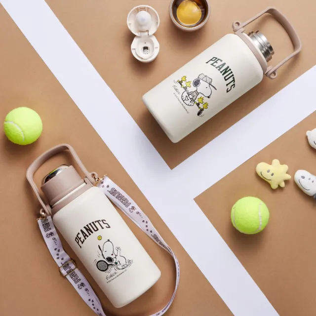 【CorelleBrands 康寧餐具】Snoopy Sport不鏽鋼保冰保溫瓶1250ml-兩款任選(高爾夫款/網球款)