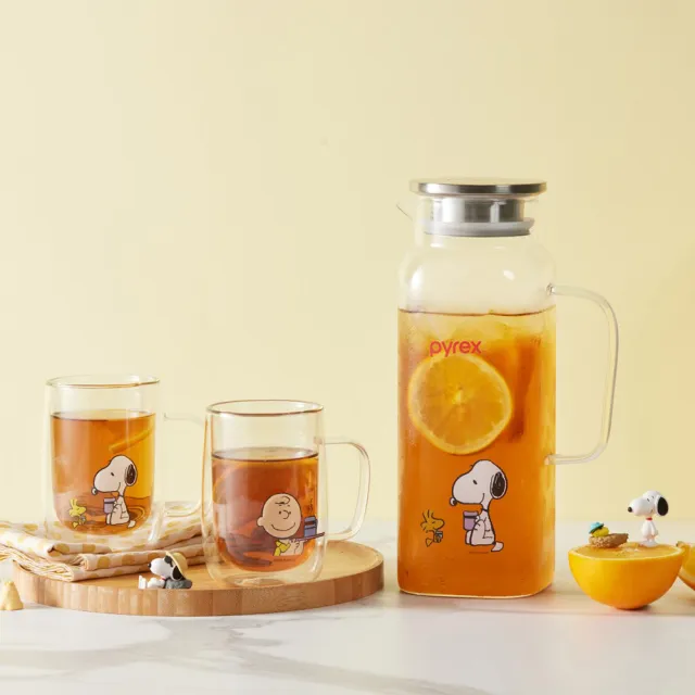 【CorelleBrands 康寧餐具】PYREX SNOOPY美味早午餐耐熱玻璃水壺1900ml