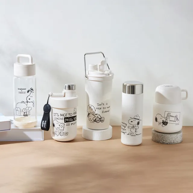 【CorelleBrands 康寧餐具】SNOOPY鋅動輕瓷不鏽鋼隨行燜燒罐580ml(兩款任選)