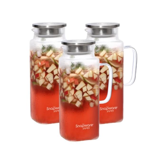 【康寧 Snapware】買2送1 淨漾大容量耐熱玻璃水壺-1950ml(任選)