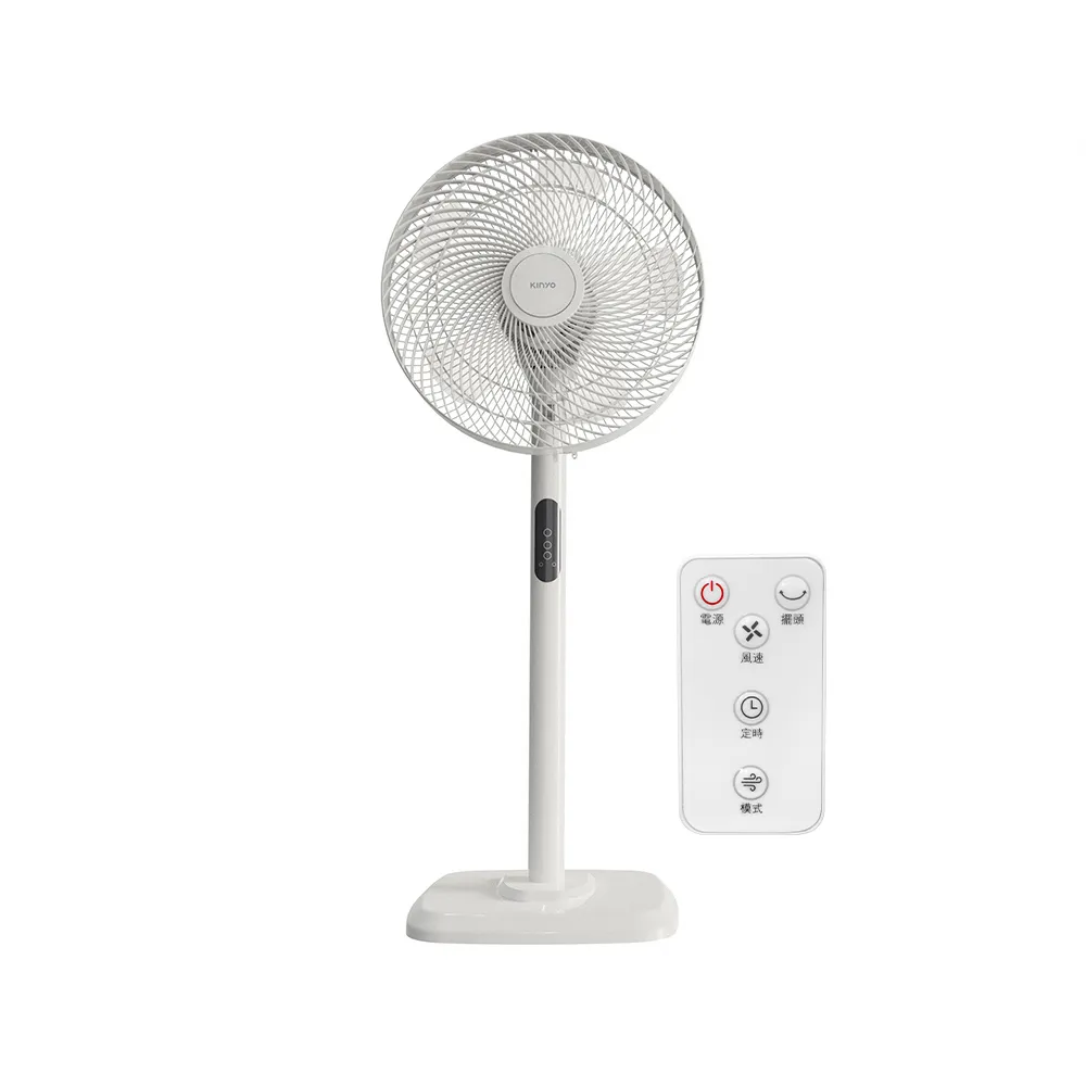 【KINYO】14吋微電腦遙控直立循環電風扇/AC循環扇  附無線遙控器/3檔風速/定時/適用4-10坪空間