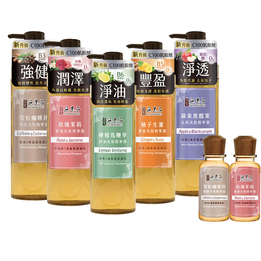 【古寶無患子】3瓶入 成分升級新上市-無矽靈洗髮精露530g(強健髮根/豐盈髮絲/潤澤柔順/控油去屑)