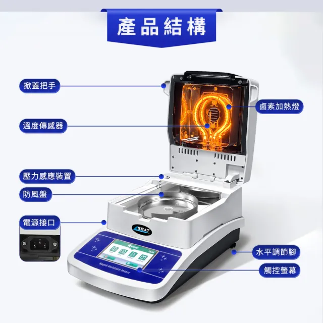 【Life工具】鹵素紅外線水分儀 測量水份 水分計 水分測定儀 130-RMM16A 高精密(含水量測試 食品水分)