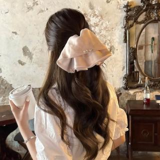 【HaNA 梨花】小公主的裙擺 低調珍珠緞面蝴蝶結抓夾