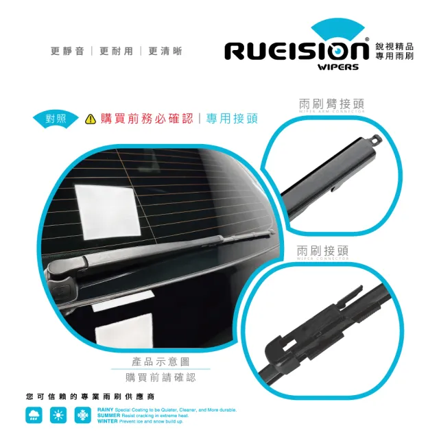 【RUEISION 銳視雨刷】AUDI Q2 GA 矽膠 後雨刷 13吋（2017-）