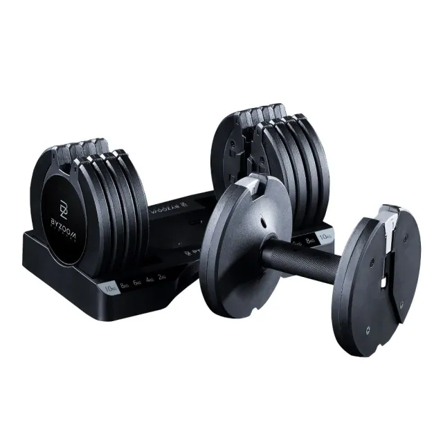 【BYZOOM FITNESS】Pure Series 10kg(22lb) 5段重量可調式啞鈴 白/黑二色 單入