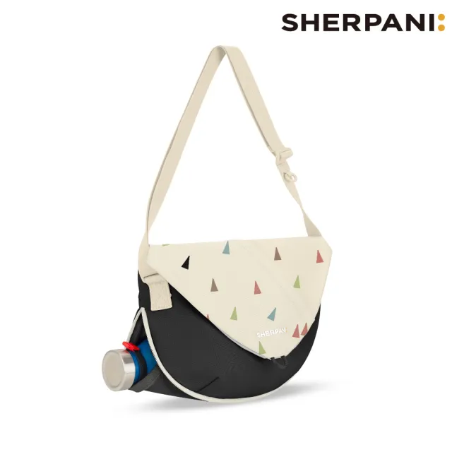 【Sherpani】雙11 RFID 防潑水多功能郵差包 26I Milli 2L｜印花米-黑 (RFID屏蔽 撥水 附零錢包)