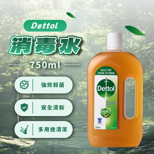 Dettol 滴露】消毒藥水750mlx2入(居家清潔/醫療/強效殺菌/除蟲/家居