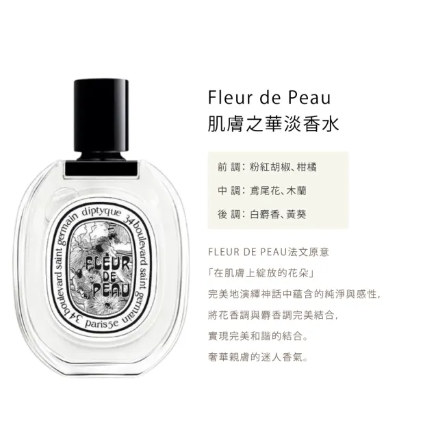 【Diptyque】淡香水100ml(玫瑰之水/肌膚之華/爵夢/譚道)-七夕禮物/送禮