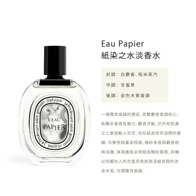 【Diptyque】淡香水100ml(玫瑰之水/肌膚之華/爵夢/譚道)