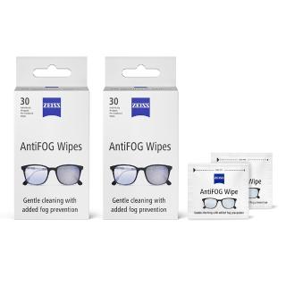 【ZEISS 蔡司】即期品 2盒組 AntiFog Wipes 防霧拭鏡紙30片/盒 (效期2026.11)