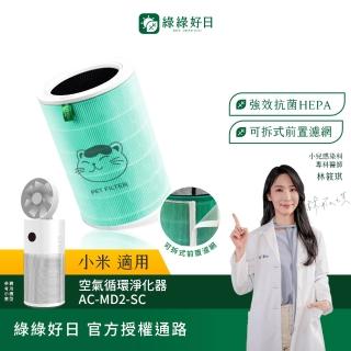 【綠綠好日】含RFID 適用 Xiaomi 小米 AC-MD2-SC 空氣循環淨化器 HEPA抗菌濾芯(抗菌除臭加強版)
