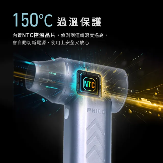 【Philo 飛樂】PF50Pro 10000mAh 鋁合金無刷 渦輪暴力風槍(吹水機/強風機/吹落葉/吹塵/暴風機）