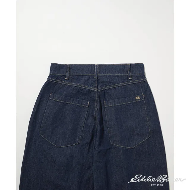 【Eddie Bauer】JAPAN EDITION 女性打摺寬版牛仔褲 深藍 E-5JNA-1809