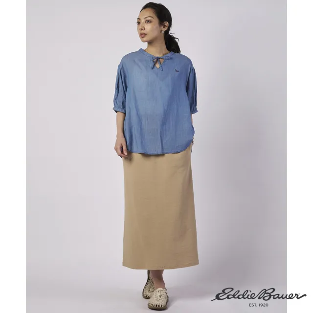 【Eddie Bauer】JAPAN EDITION 女性螺紋窄版長裙 米色 E-5SKA-1811
