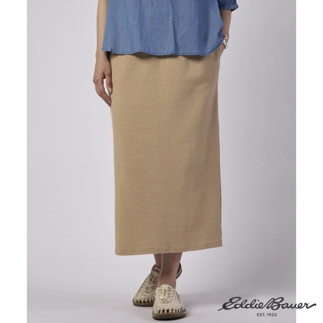 【Eddie Bauer】JAPAN EDITION 女性螺紋窄版長裙 米色 E-5SKA-1811