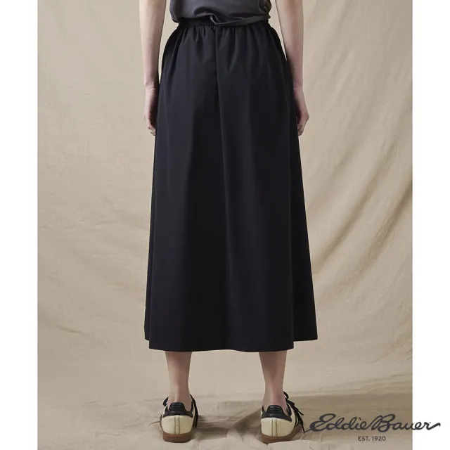 【Eddie Bauer】JAPAN EDITION 女性休閒抽繩長裙 黑色 E-5SKA-1810