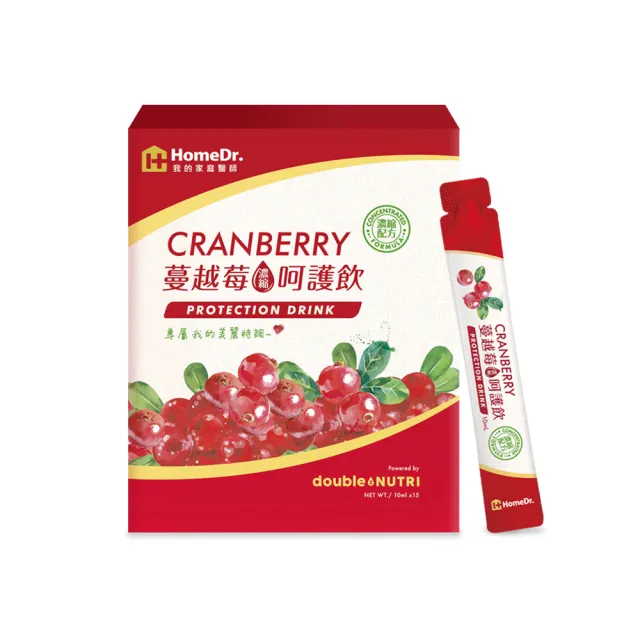 【Home Dr.】蔓越莓呵護飲強效升級版x1盒(10ml/包 15包/盒 多酚花青素)_TVAPP