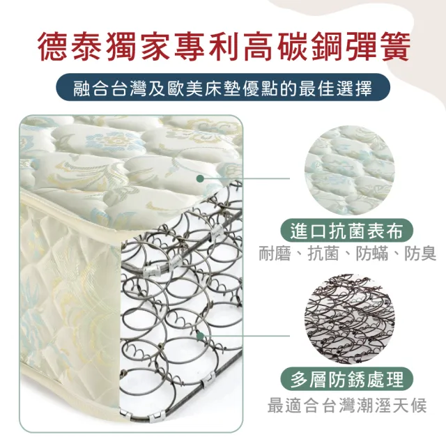 【德泰】歐蒂斯系列 連結式硬式900 彈簧床墊-雙人5尺