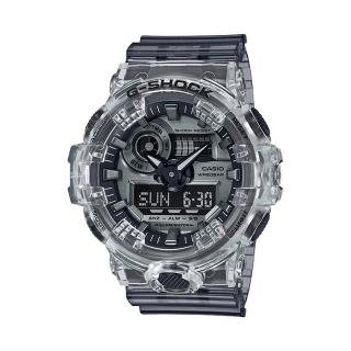 【CASIO 卡西歐】G-SHOCK 灰透冰川 雙顯男錶 防水200米 耐衝擊 抗磁 (GA-700SK-1A)