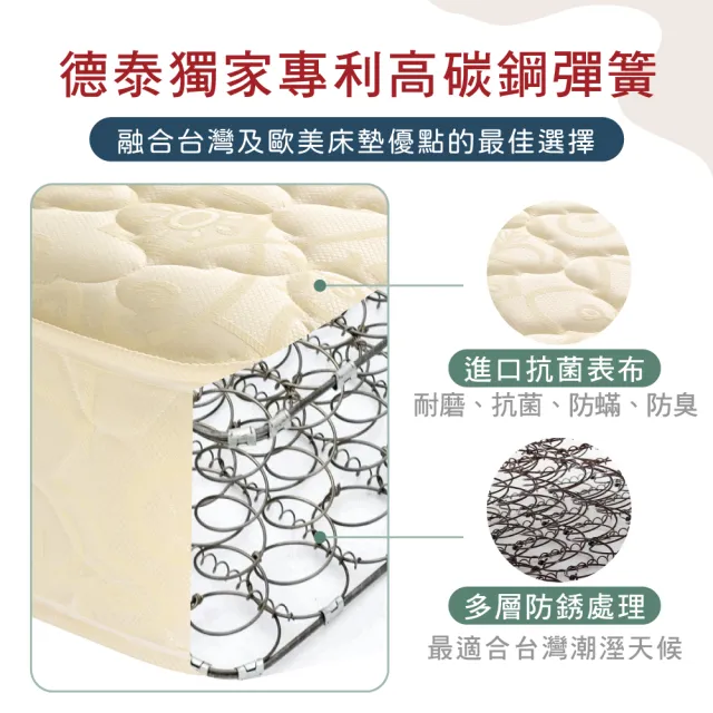 【德泰】歐蒂斯系列 優活 連結式硬式彈簧床墊-單人3尺