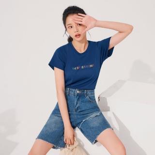 【OB 嚴選】棉質機能快乾情侶系列俏皮英文印花T恤女款 《KL1331》