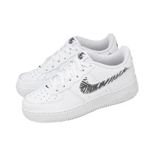 【NIKE 耐吉】休閒鞋 Air Force 1 Print GS 大童 女鞋 白 AF1 斑馬 IV5823-100