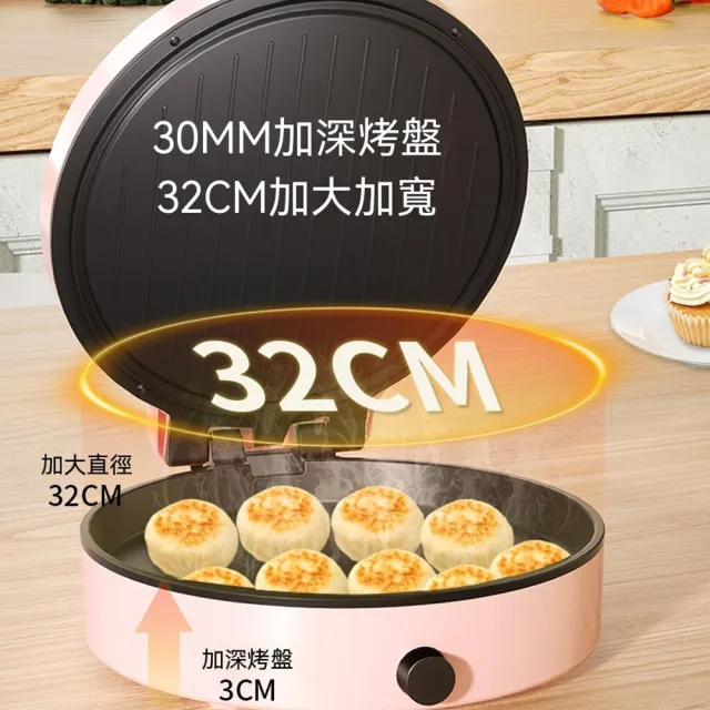 Loha 樂活家 家用多功能煎烤機（電餅鐺/煎餅機/鬆餅機/雙面加熱/懸浮式不沾塗層烙餅機）
