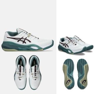 【asics 亞瑟士】GEL-RESOLUTION X CLAY 男款 網球鞋 匹克球 紅土鞋底 1041A485-104 白 墨綠 底線型 美網