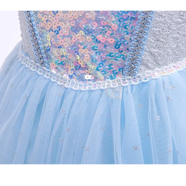 【橘魔法】閃耀雪星水晶鑽亮片公主服 大童 女童 兒童 童裝 萬聖節服裝 造型服 角色扮演 表演 攝影