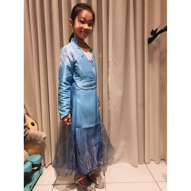 【橘魔法】兒童冰雪公主長版開岔外罩衫 女童 童裝 萬聖節服裝 造型服 洋裝 長洋裝 角色扮演 冰雪奇緣