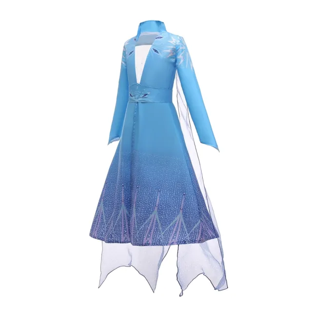 【橘魔法】兒童冰雪公主長版開岔外罩衫 女童 童裝 萬聖節服裝 造型服 洋裝 長洋裝 角色扮演 冰雪奇緣