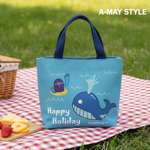 【Amay Style 艾美時尚】現貨帆布袋 帆布包 手提包 輕便可愛小熊字母塗鴉帆布提袋(共三款.9色)